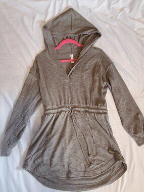 Cinched Hoodie Dress with Pockets